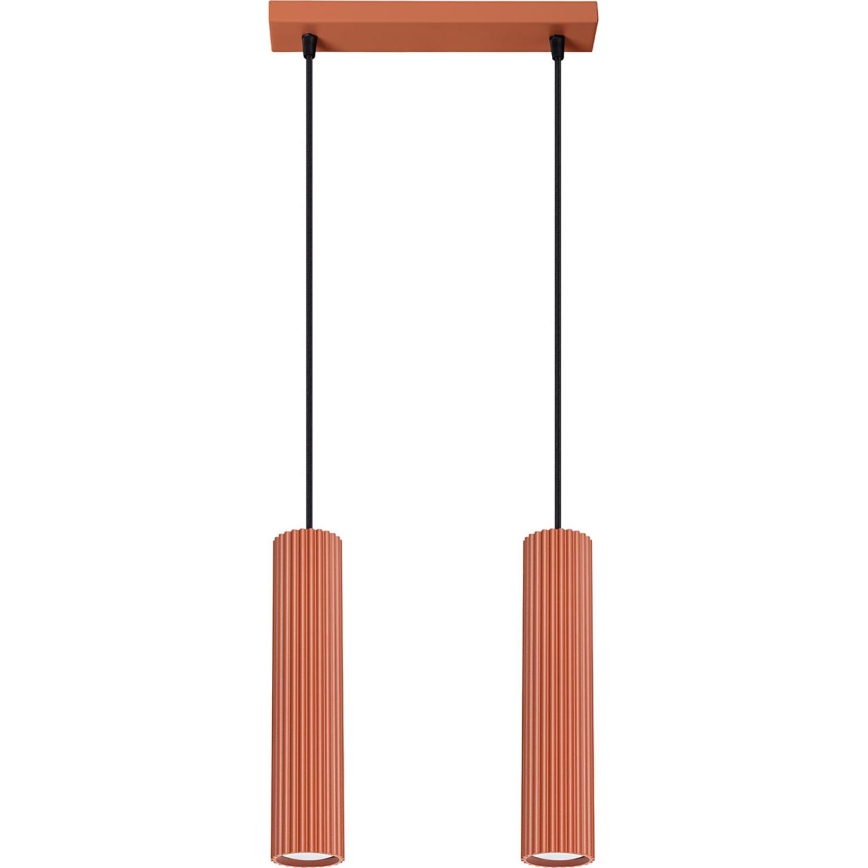 Hanglamp aan een koord KARBON 2xGU10/10W/230V rood