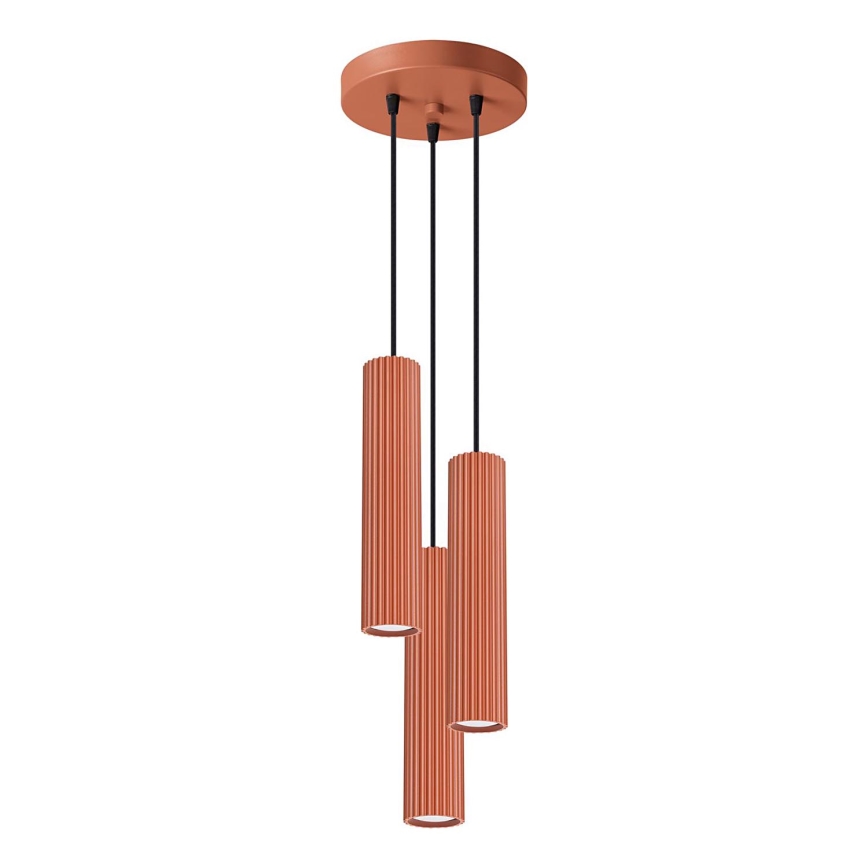 Hanglamp aan een koord KARBON 3xGU10/10W/230V rood