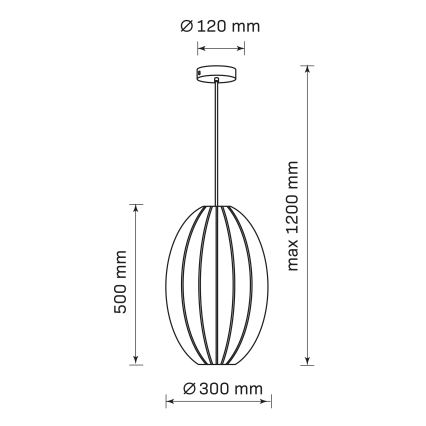 Hanglamp aan een koord KAREI 1xE27/20W/230V diameter 30 cm wit