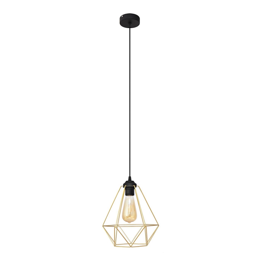 Hanglamp aan een koord KARO 1xE27/15W/230V goud/zwart