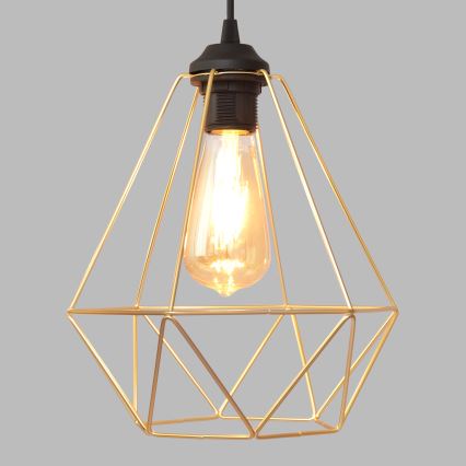 Hanglamp aan een koord KARO 1xE27/15W/230V goud/zwart
