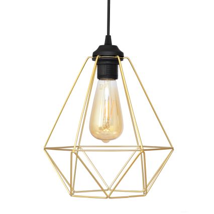 Hanglamp aan een koord KARO 1xE27/15W/230V goud/zwart