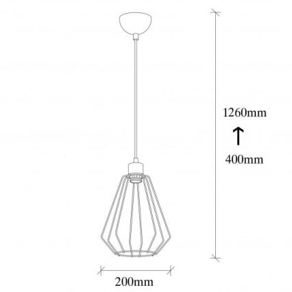 Hanglamp aan een koord KESE 1xE27/40W/230V