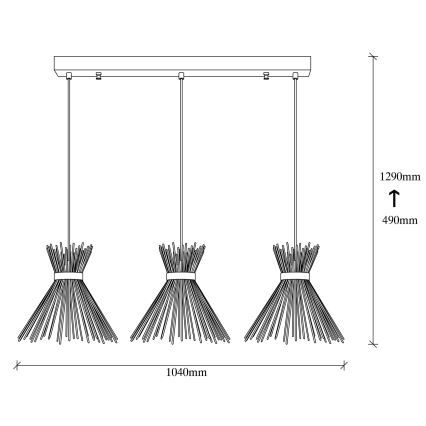 Hanglamp aan een koord KIRPI 3xE27/40W/230V