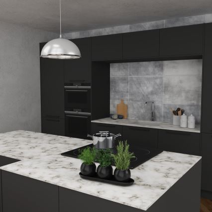 Hanglamp aan een koord KITCHEN 1xE27/15W/230V wit/glanzend chroom