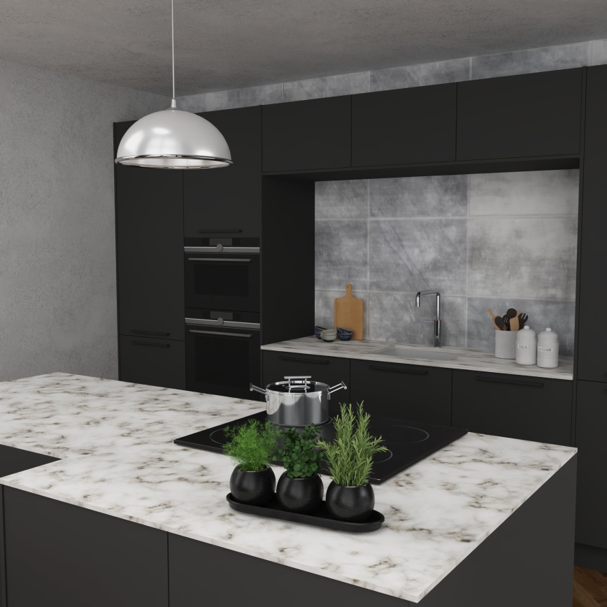 Hanglamp aan een koord KITCHEN 1xE27/15W/230V wit/glanzend chroom