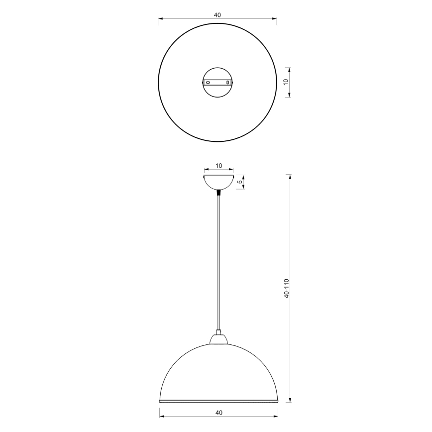 Hanglamp aan een koord KITCHEN 1xE27/15W/230V wit/glanzend chroom