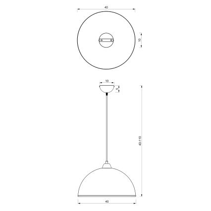 Hanglamp aan een koord KITCHEN 1xE27/15W/230V wit