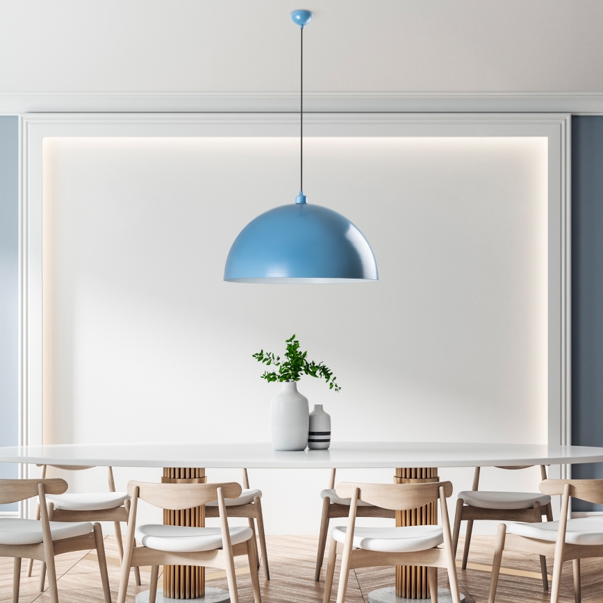 Hanglamp aan een koord KURE 1xE27/40W/230V blauw