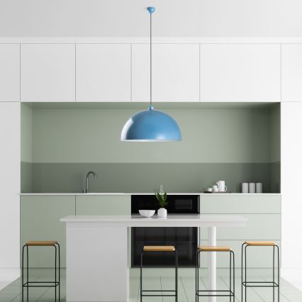 Hanglamp aan een koord KURE 1xE27/40W/230V blauw