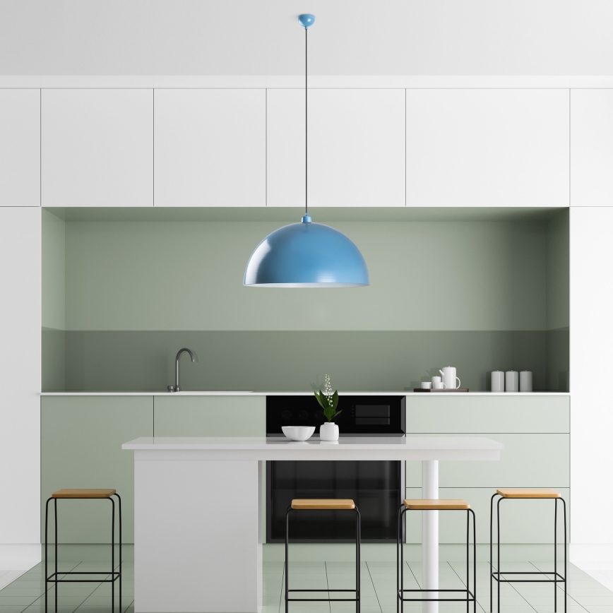 Hanglamp aan een koord KURE 1xE27/40W/230V blauw
