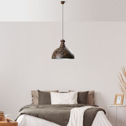 Hanglamp aan een koord KURE 1xE27/40W/230V diameter 40 cm grijs