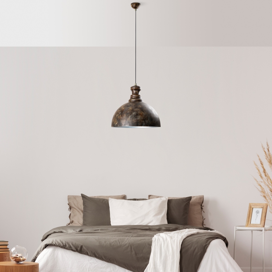 Hanglamp aan een koord KURE 1xE27/40W/230V diameter 40 cm grijs