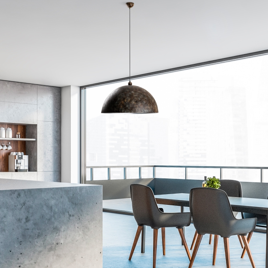 Hanglamp aan een koord KURE 1xE27/40W/230V diameter 60 cm grijs