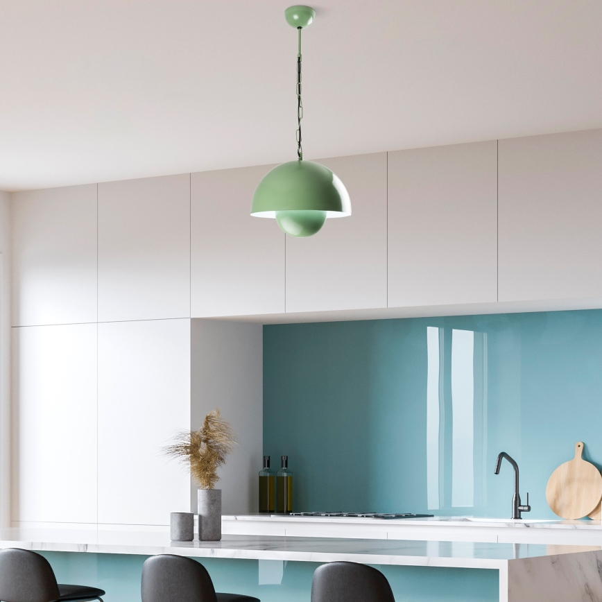 Hanglamp aan een koord KURE 1xE27/40W/230V groen