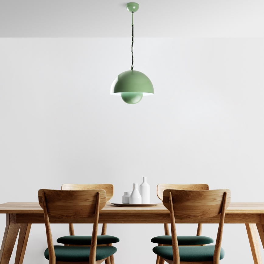 Hanglamp aan een koord KURE 1xE27/40W/230V groen