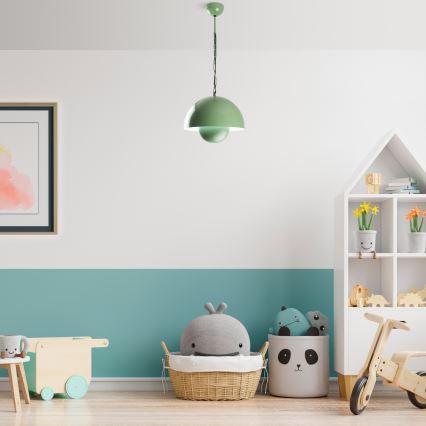 Hanglamp aan een koord KURE 1xE27/40W/230V groen