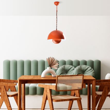 Hanglamp aan een koord KURE 1xE27/40W/230V oranje
