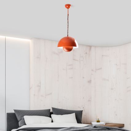 Hanglamp aan een koord KURE 1xE27/40W/230V oranje
