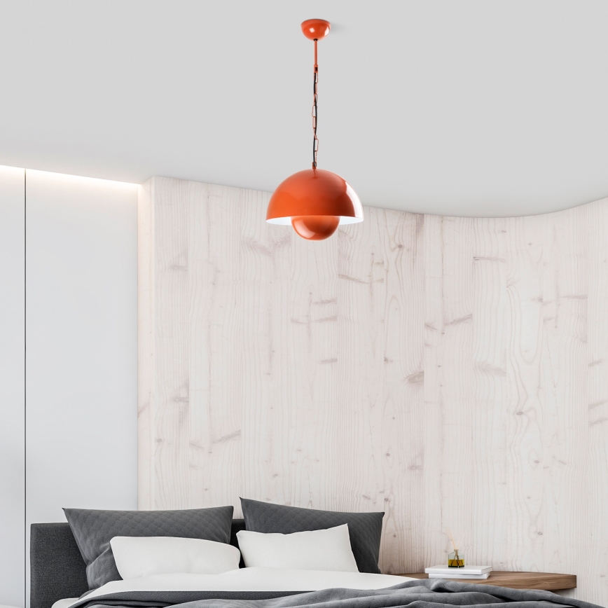 Hanglamp aan een koord KURE 1xE27/40W/230V oranje