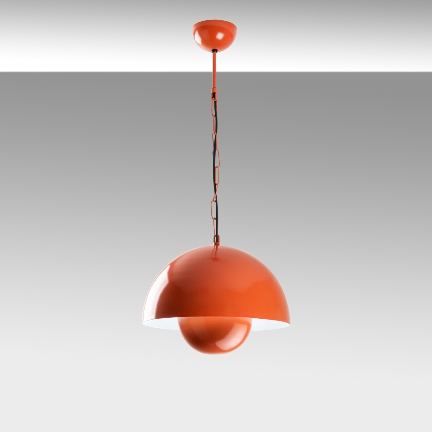 Hanglamp aan een koord KURE 1xE27/40W/230V oranje