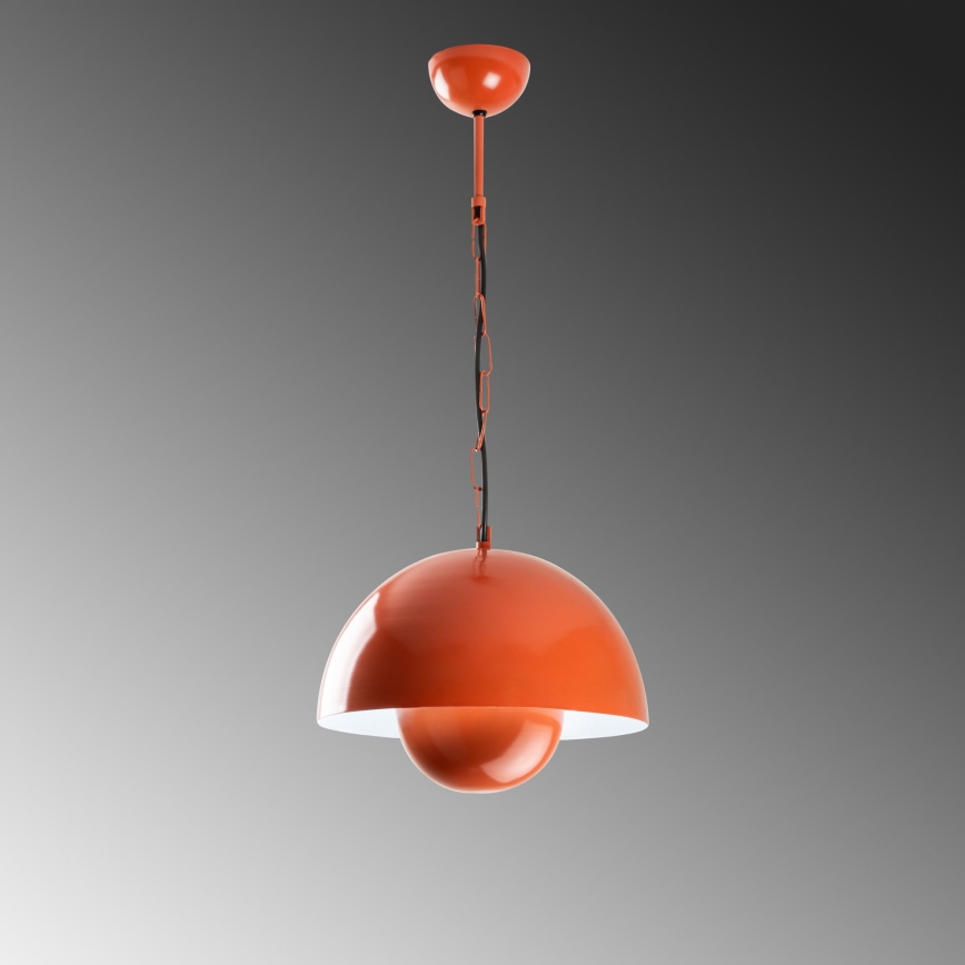 Hanglamp aan een koord KURE 1xE27/40W/230V oranje