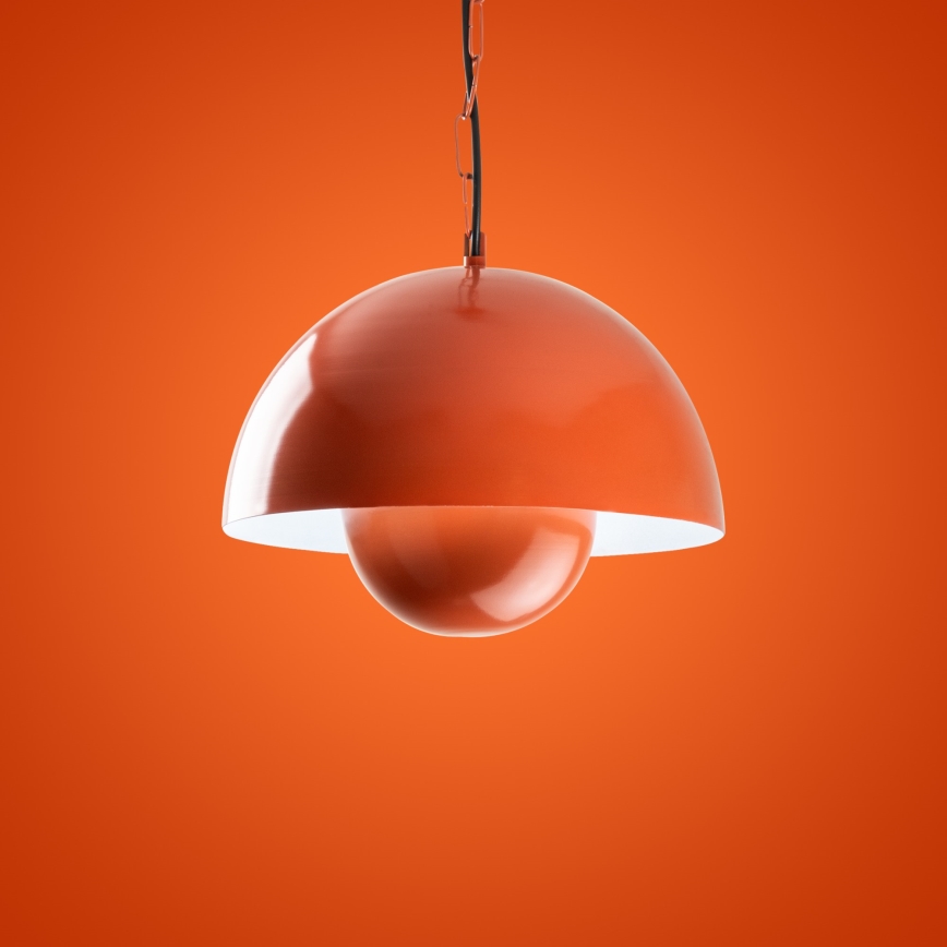 Hanglamp aan een koord KURE 1xE27/40W/230V oranje