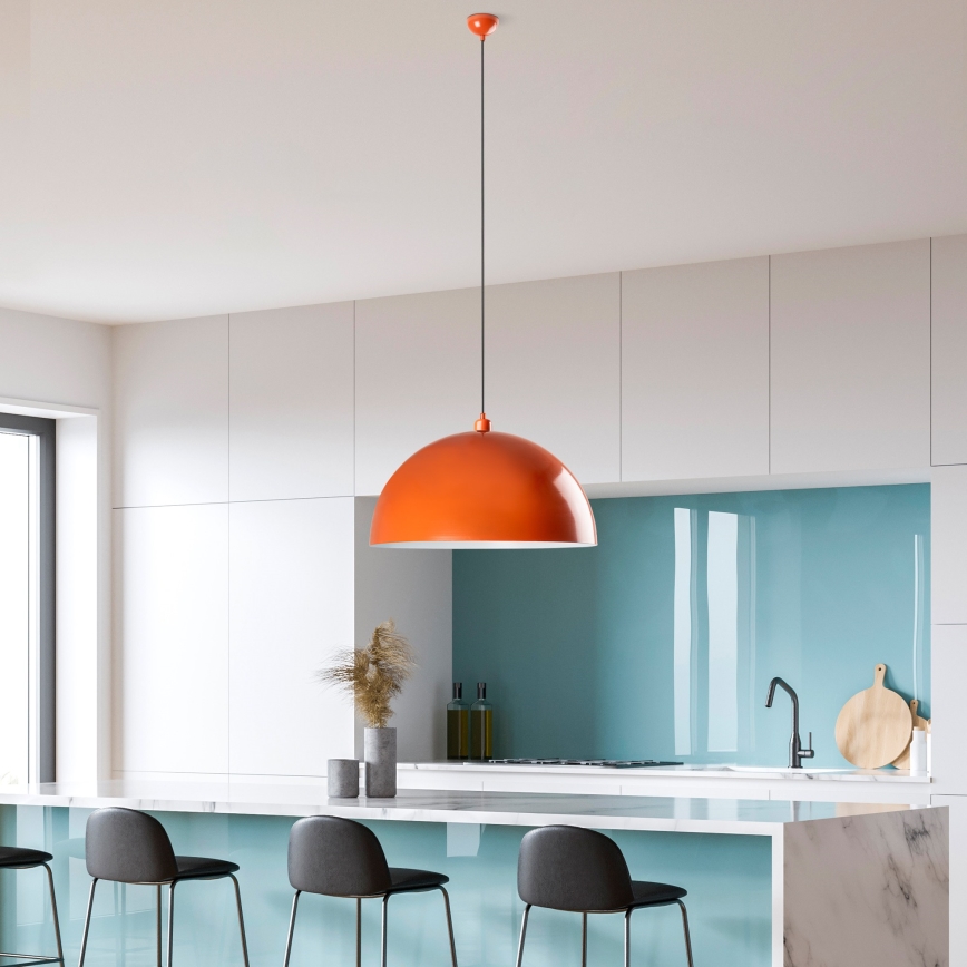 Hanglamp aan een koord KURE 1xE27/40W/230V oranje