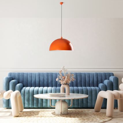 Hanglamp aan een koord KURE 1xE27/40W/230V oranje