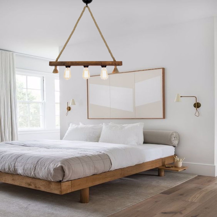 Hanglamp aan een koord KUTUK 3xE27/40W/230V