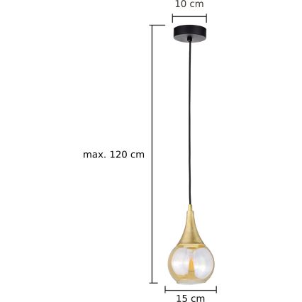 Hanglamp aan een koord LACRIMA HONEY 1xE27/60W/230V