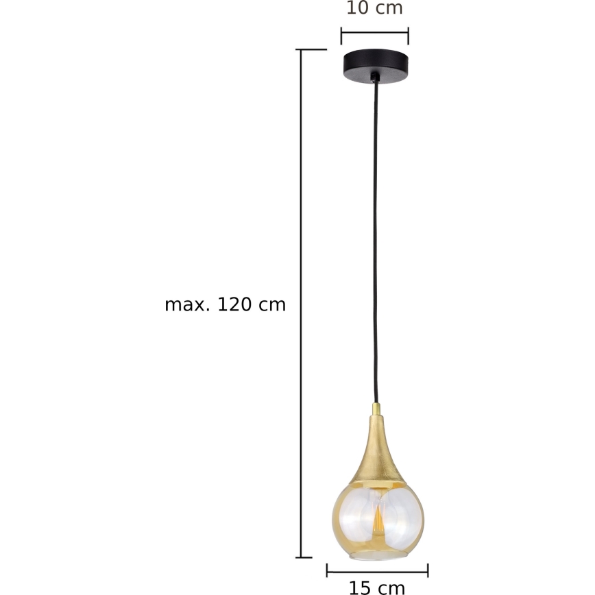 Hanglamp aan een koord LACRIMA HONEY 1xE27/60W/230V