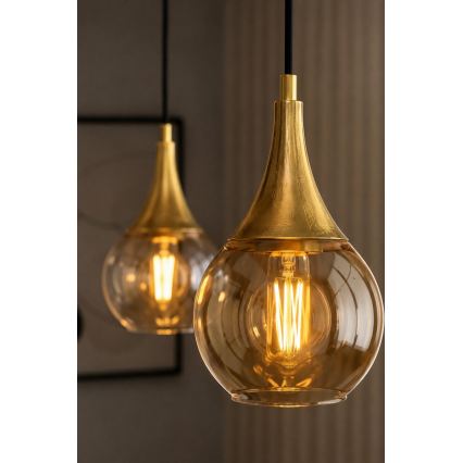 Hanglamp aan een koord LACRIMA HONEY 2xE27/60W/230V