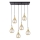 Hanglamp aan een koord LACRIMA HONEY 6xE27/60W/230V zwart/goud/gerookt beige