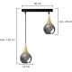 Hanglamp aan een koord LACRIMA SMOKY 2xE27/60W/230V