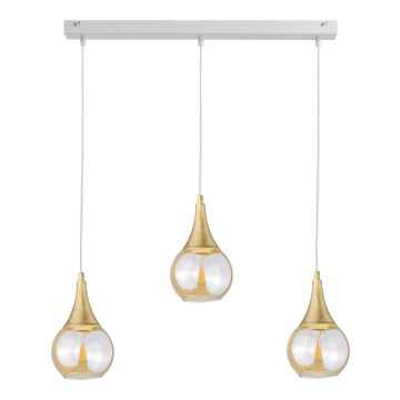 Hanglamp aan een koord LACRIMA WHITE 3xE27/60W/230V