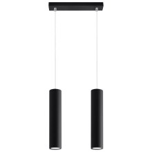Hanglamp aan een koord LAGOS 2 2xGU10/10W/230V zwart