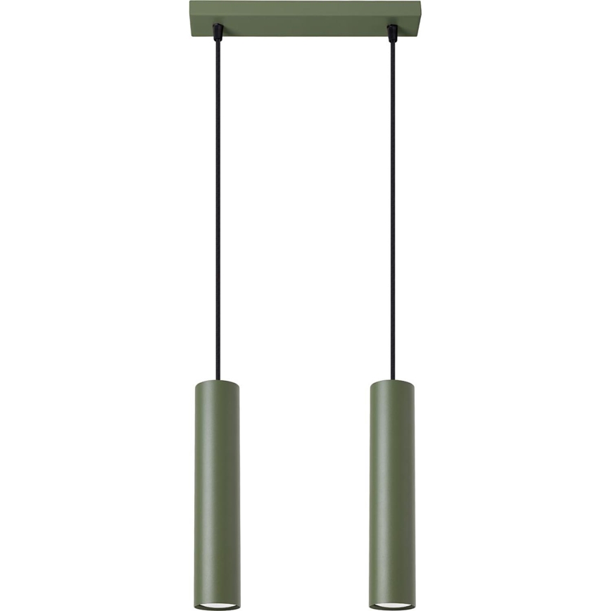 Hanglamp aan een koord LAGOS 2xGU10/10W/230V groen