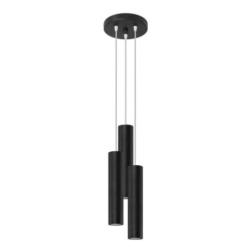 Hanglamp aan een koord LAGOS 3xGU10/10W/230V zwart