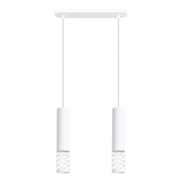 Hanglamp aan een koord LAMI 2xGU10/10W/230V wit