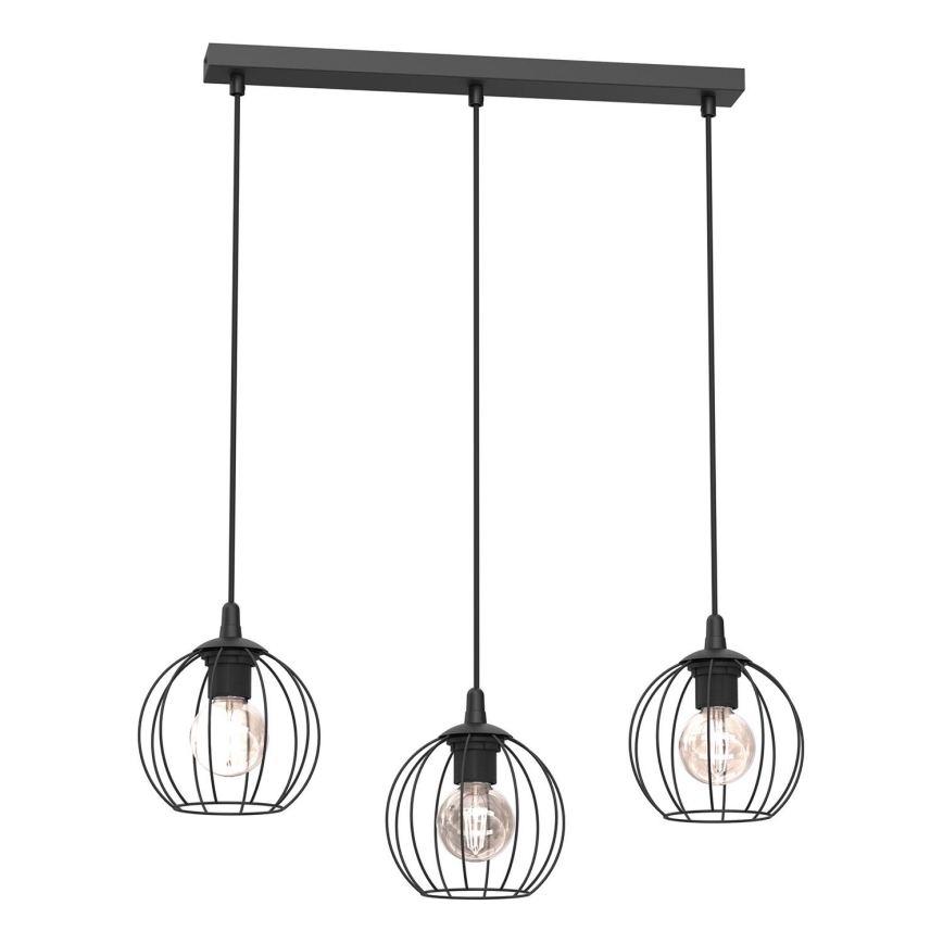 Hanglamp aan een koord LAPS 3xE27/15W/230W zwart