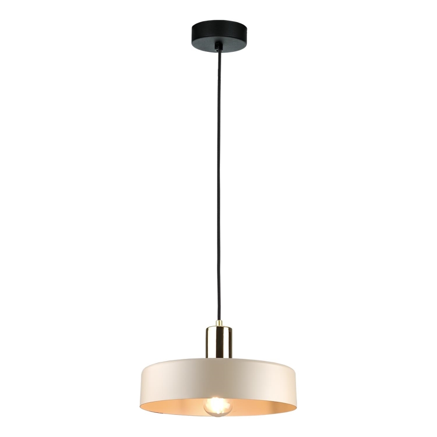 Hanglamp aan een koord LATTE 1xE27/60W/230V beige/zwart/glanzend chroom