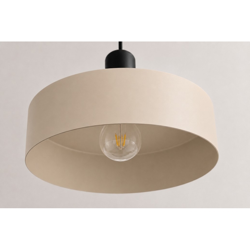 Hanglamp aan een koord LATTE 3xE27/60W/230V beige/zwart