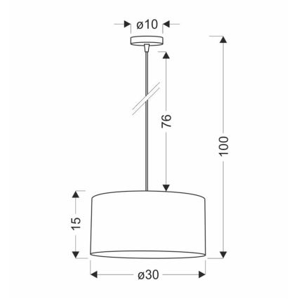 Hanglamp aan een koord LEGNO 1xE27/40W/230V diameter 30 cm bruin