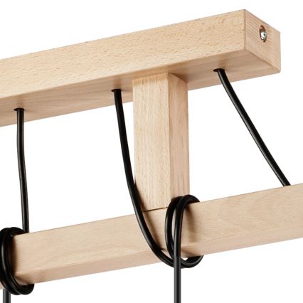 Hanglamp aan een koord LEON 5xE27/60W/230V beuken