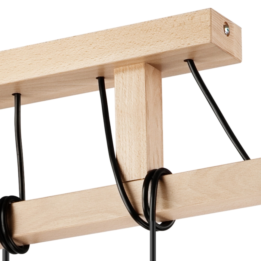 Hanglamp aan een koord LEON 5xE27/60W/230V beuken