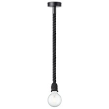 Hanglamp aan een koord LEONARDO ROPE 1xE27/10W/230V zwart