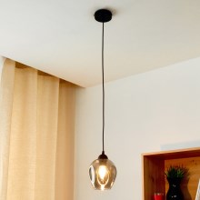 Hanglamp aan een koord LILI 1xE27/15W/230V zwart/grijs