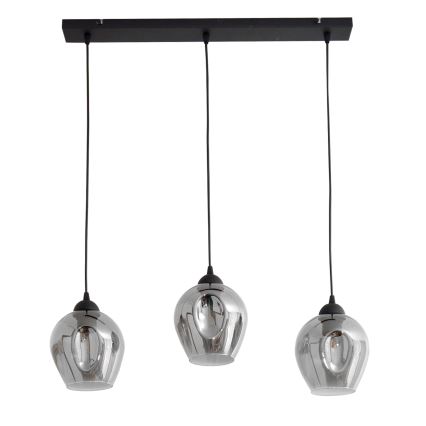 Hanglamp aan een koord LILI 3xE27/15W/230V zwart/grijs