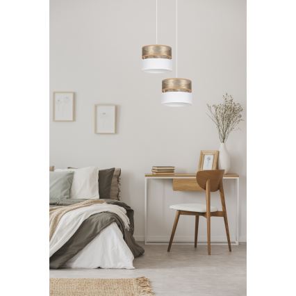 Hanglamp aan een koord LIMA 1xE27/60W/230V gouden/wit